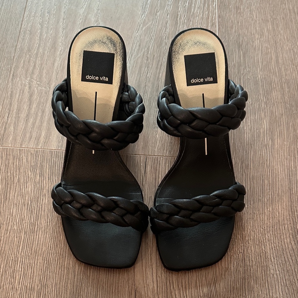 Dolce Vita Black Braided Heels